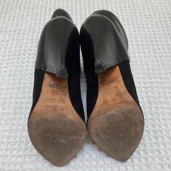 IRO black leather and suede ankle boots - Picture 5 of 10